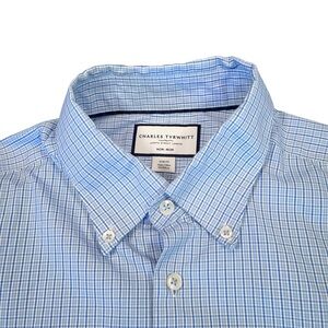 Charles Tyrwhitt Slim Fit Blue Non-Iron Dress Shirt Men’s 16.5 Button Down